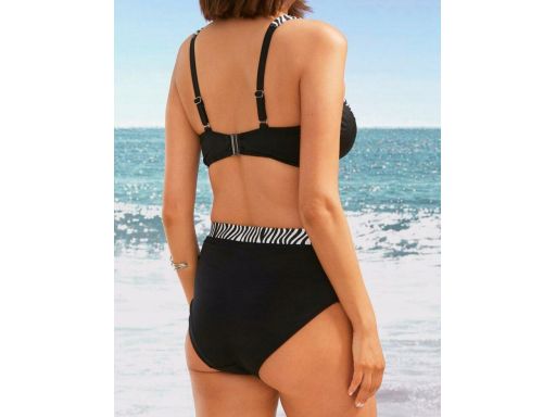 B.P.C bikini minimizer czarny wzór zebry z figami 44 (85D).