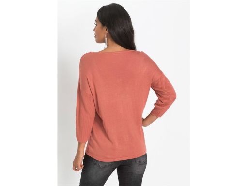 B.P.C sweter dzianinowy miedziano-różowy 36/38.