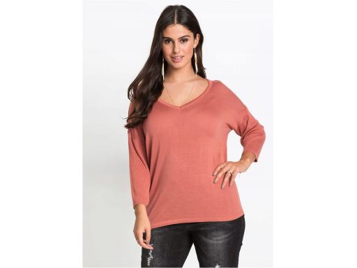B.P.C sweter dzianinowy miedziano-różowy 36/38.