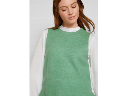 B.P.C kamizelka dzianinowa zielone sweter bez rękawów ^36/38