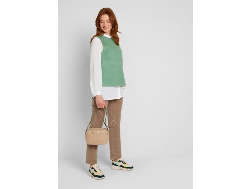 B.P.C kamizelka dzianinowa zielone sweter bez rękawów ^36/38