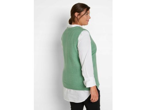 B.P.C kamizelka dzianinowa zielone sweter bez rękawów ^36/38