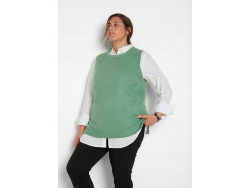 B.P.C kamizelka dzianinowa zielone sweter bez rękawów ^36/38