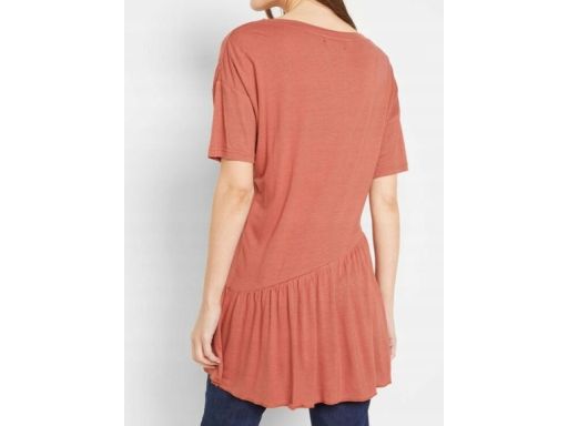 B.P.C bluzka brązowa z dekoracyjną falbaną r.36/38