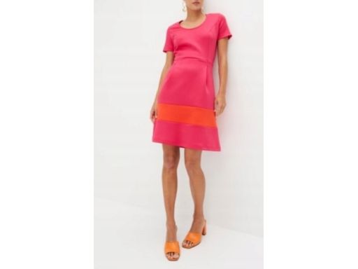 B.P.C sukienka efektowna różowo-pomarańczowa 48/50.