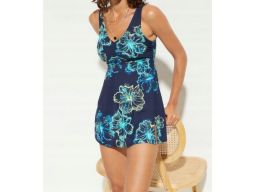 B.P.C granatowa sukienka kąpielowa we wzory r.54