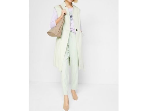 B.P.C długa kamizelka flauszowa pistacjowa ^46