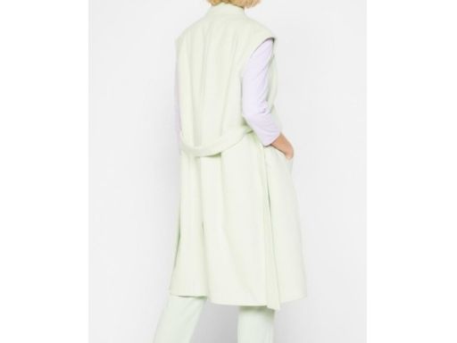 B.P.C długa kamizelka flauszowa pistacjowa ^46