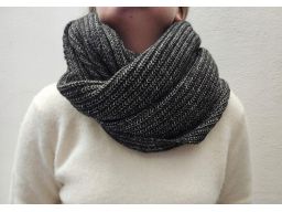 B.P.C duży komin dzianinowy szalik szary melanż bawełna XXL