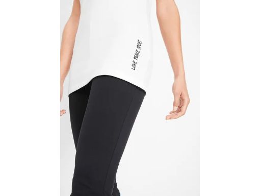 B.P.C t-shirt sportowy biały dłuższy z napisami r.44/46