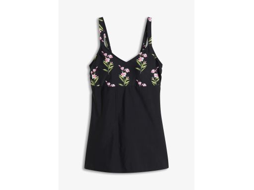 B.P.C sukienka kąpielowa czarna w kolorowe kwiaty w górnej części r.56