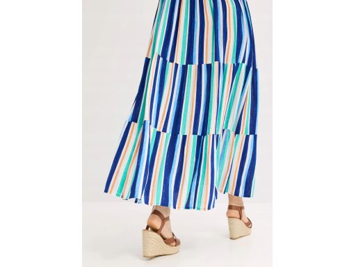 B.P.C sukienka kolorowa we wzory letnia z krepy r.42