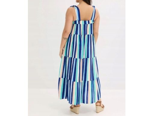 B.P.C sukienka kolorowa we wzory letnia z krepy r.42