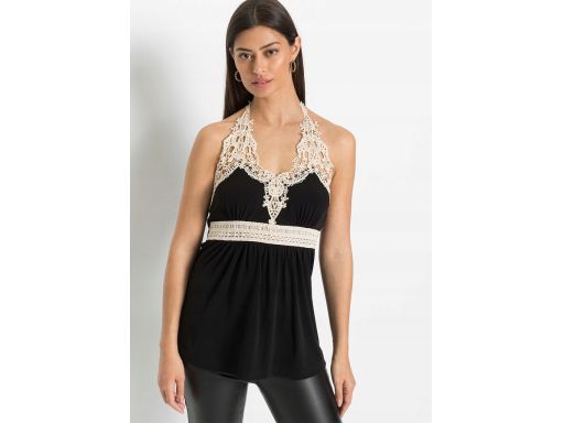 B.P.C top czarny z koronką r.36/38