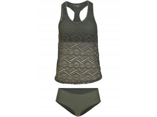 B.P.C tankini oliwkowe ażurowe z figami 42.