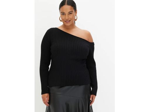 B.P.C bluzka czarna prążkowana na jedno ramię ^44/46