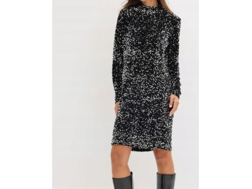 B.P.C sukienka ze stójką cekinowa r.44/46