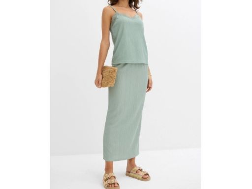 B.P.C top krepowany szałwiowy z koronką r.48/50