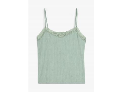 B.P.C top krepowany szałwiowy z koronką r.48/50