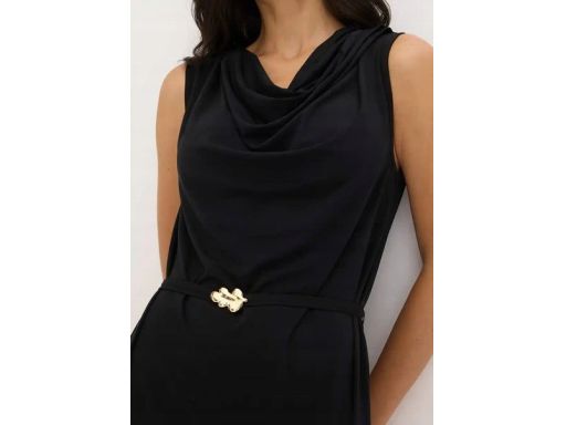 B.P.C czarna sukienka trykotowa z lejącym dekoltem ^48/50