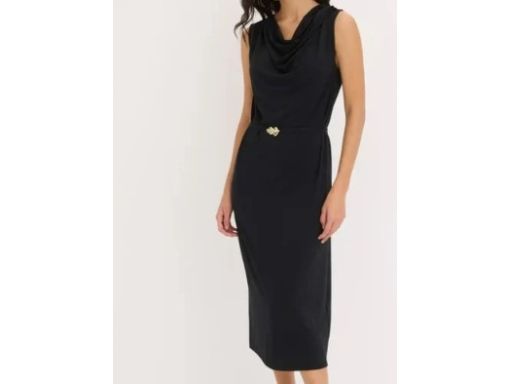 B.P.C czarna sukienka trykotowa z lejącym dekoltem ^48/50