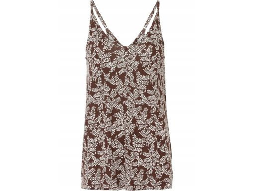 B.P.C top na cienkie ramiączka brązowy w białe wzory r.44/46