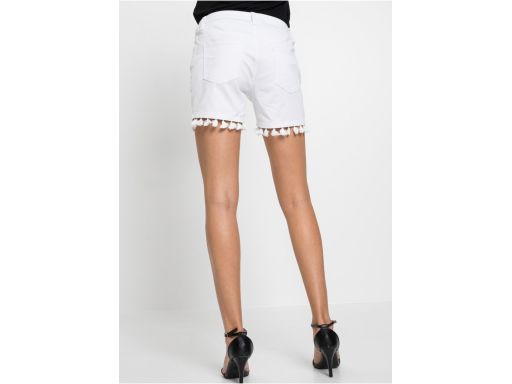 B.P.C białe krótkie spodenki z frędzlami r.40