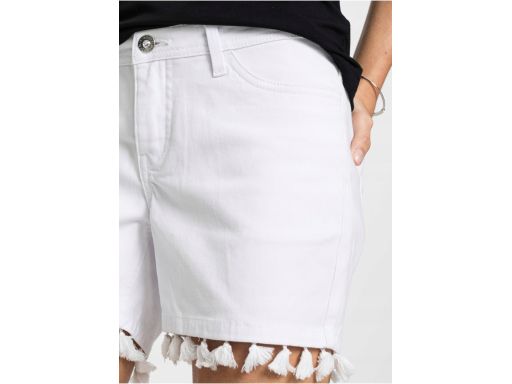 B.P.C białe krótkie spodenki z frędzlami r.40