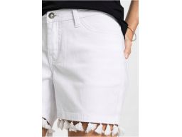 B.P.C białe krótkie spodenki z frędzlami r.40