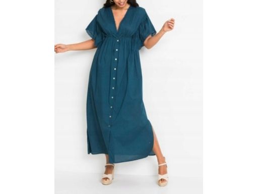 B.P.C sukienka morska z koronką długa r.40