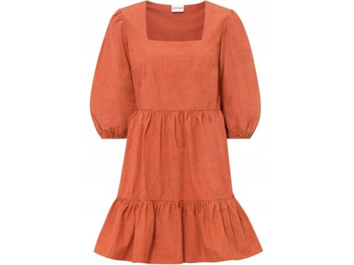 B.P.C sukienka miedziana falbanki 40.