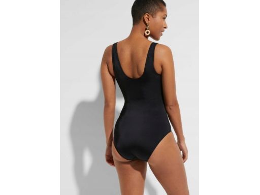 B.P.C czarny kostium jednoczęściowy ze złotymi guzikami r.38 (75C)