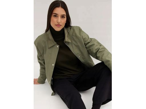 B.P.C kurtka khaki z kołnierzykiem sztruksowym ^52