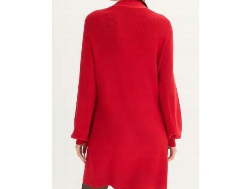 B.P.C sukienka dzianinowa czerwona z wiązaniem przy dekolcie r.40/42