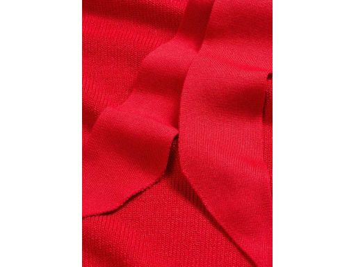 B.P.C sukienka dzianinowa czerwona z wiązaniem przy dekolcie r.40/42
