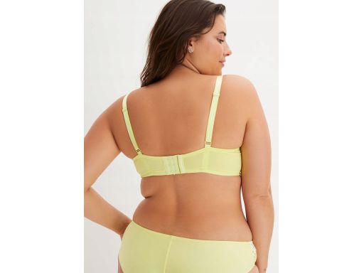 B.P.C biustonosz usztywniany jasna limonka z białą koronką ^70D