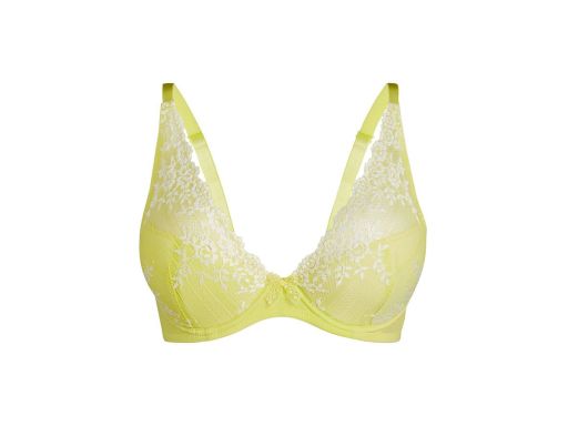 B.P.C biustonosz usztywniany jasna limonka z białą koronką ^70D