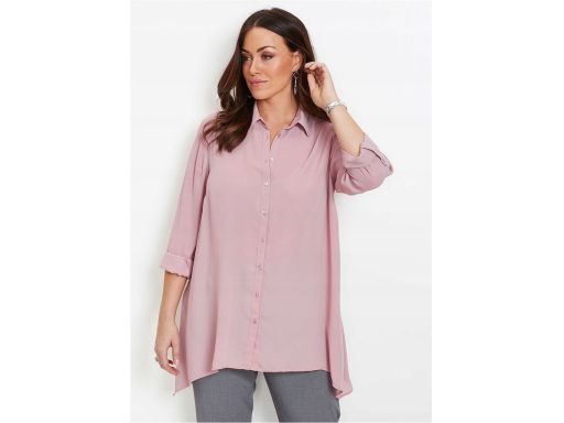B.P.C koszula damska asymetryczna długa brudny pudrowy róż 40.