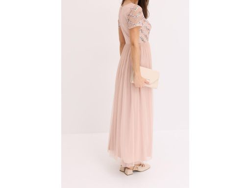 B.P.C długa sukienka różowa tiulowa z cekinami r.36