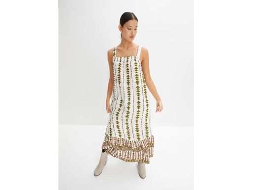 B.P.C sukienka we wzory z falbaną z wiskozy 40.