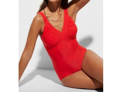 B.P.C kostium jednoczęściowy czerwony marszczenia ^38