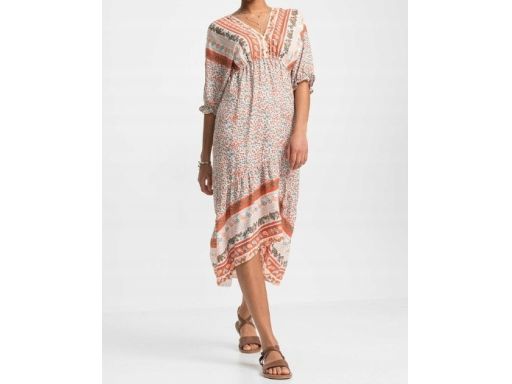 B.P.C sukienka dłuższym tyłem we wzory r.40