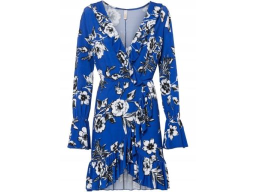 Sukienka niebieska nadruk r.32/34