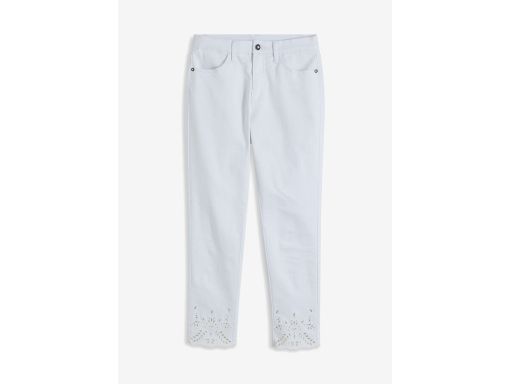 B.P.C spodnie białe z ażurowym haftem r.46