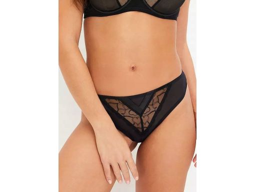 B.P.C siateczkowe sexi figi czarne ze wzorem r.44/46