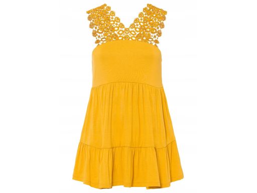 B.P.C Żółty top bluzka z koronką ^40/42