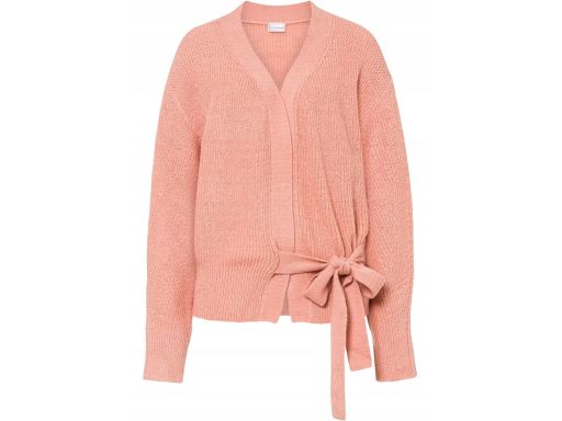 B.P.C sweter kopertowy wiązany pudrowy róż r.44/46