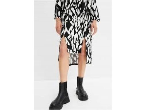 B.P.C sukienka oversize czarno-biała z rozcięciami ^40/42