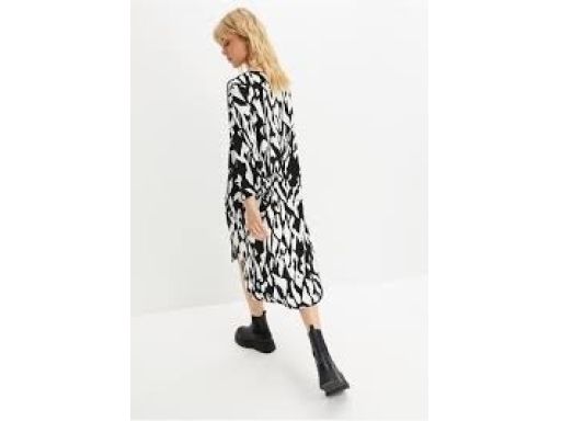 B.P.C sukienka oversize czarno-biała z rozcięciami ^40/42