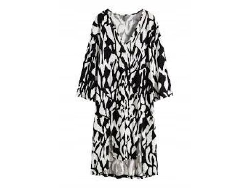 B.P.C sukienka oversize czarno-biała z rozcięciami ^40/42